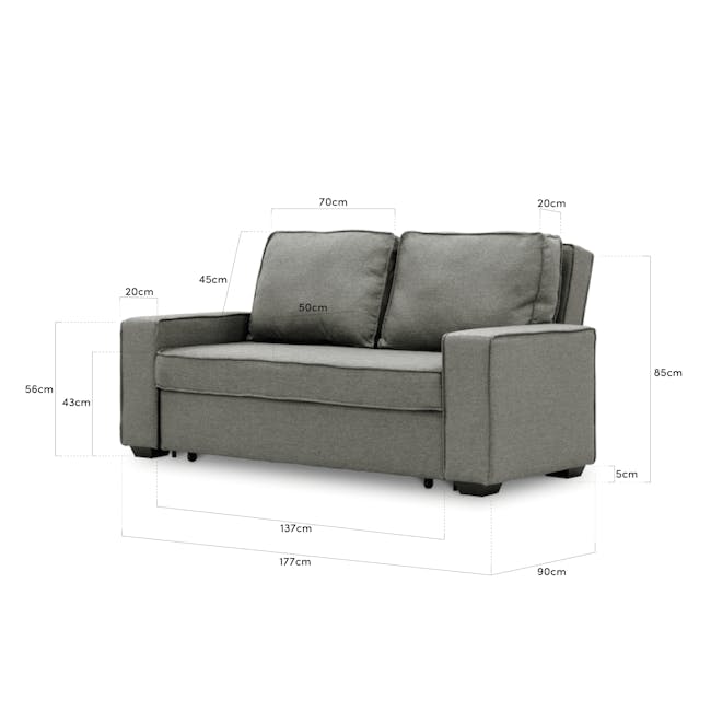 Arturo 3 Seater Sofa Bed - Beige (Eco Clean Fabric) - 9