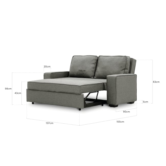 Arturo 3 Seater Sofa Bed - Pigeon Grey - 6