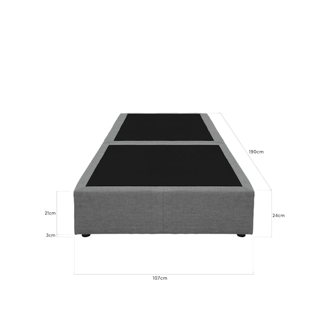 ESSENTIALS Super Single Box Bed - Smoke (Fabric) - 4