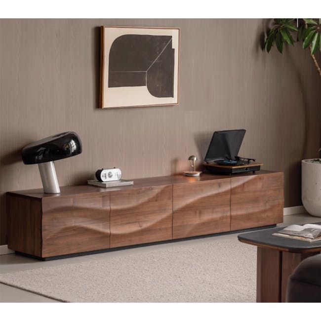 Wave TV Console 2m - Walnut - 3
