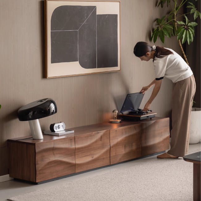 Wave TV Console 2m - Walnut - 2