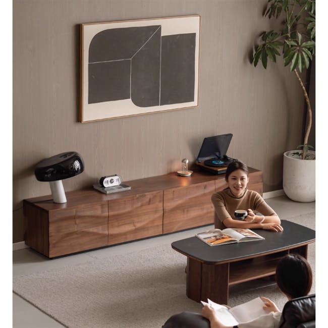 Wave TV Console 2m - Walnut - 9
