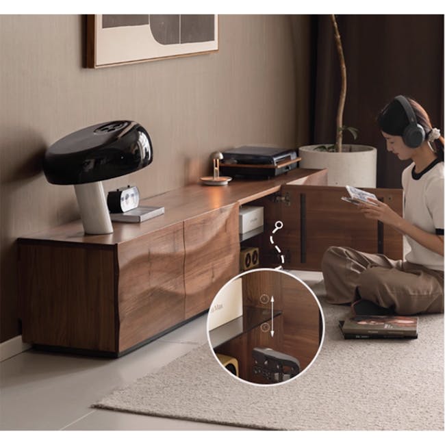 Wave TV Console 2m - Walnut - 8