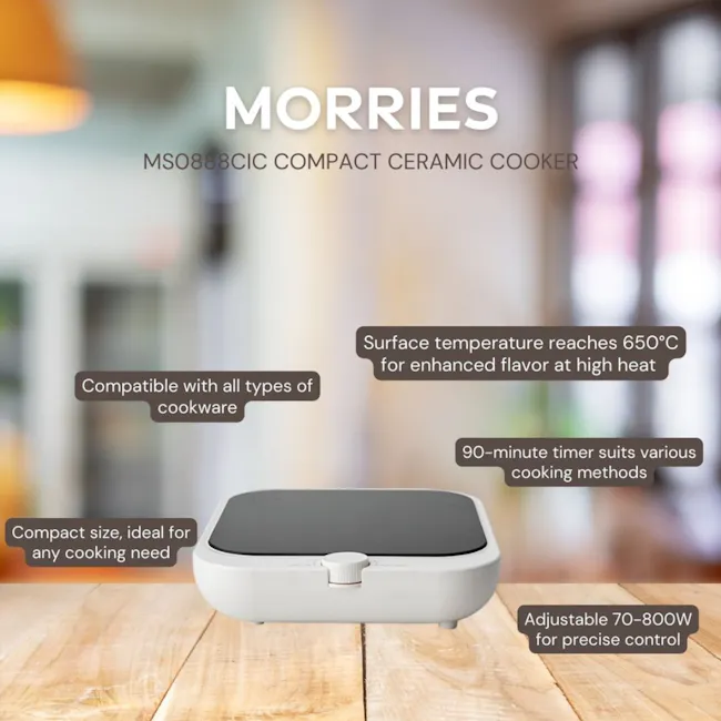MORRIES 800W Compact Ceramic Cooker - 3
