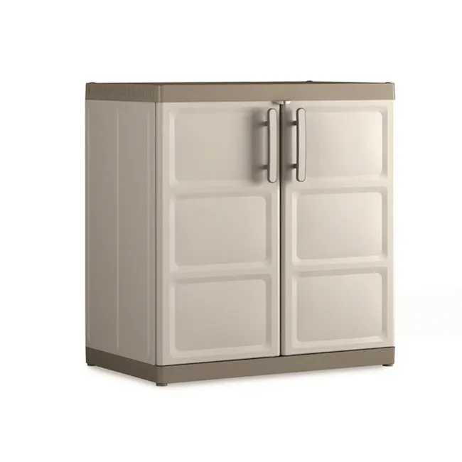 Excellence XL Base Cabinet - 1 - Cream-colored, modern, minimalist, double doors, sleek design, integrated appliances