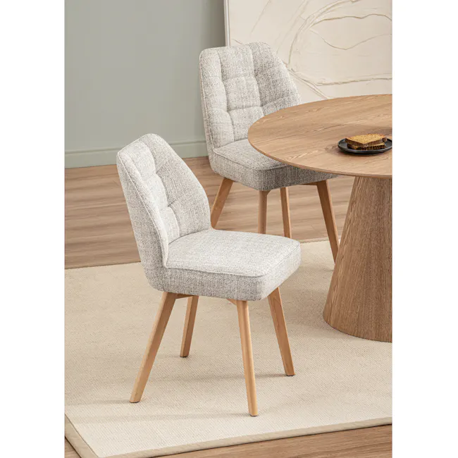 Vilda Dining Chair - Oak, Light Grey - 3