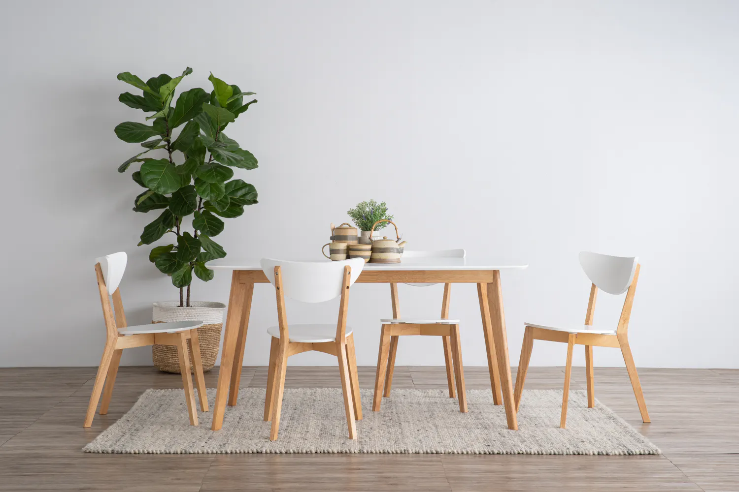 (As-is) Harold Dining Table 1.5m - Natural, White - 60 - 10