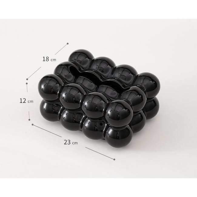 Jo Ceramic Tissue Box - Glossy Black - 7