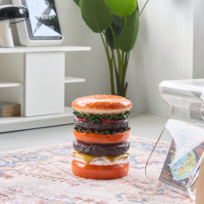 Resin Sculpture Decor Stool - Hamburger - 2