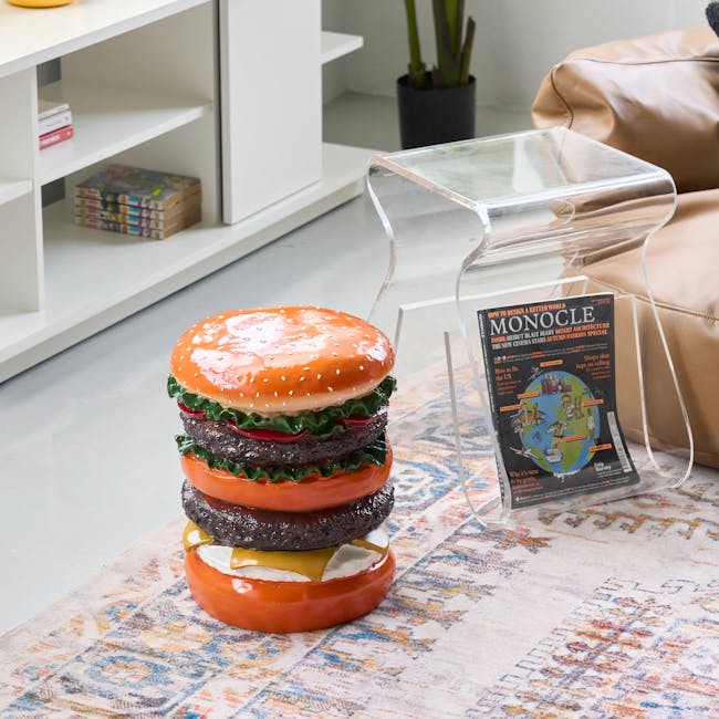Resin Sculpture Decor Stool - Hamburger - 3