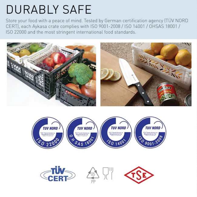 Aykasa Foldable Midibox - Black - 11 - DURABLY SAFE, Store your food with peace of mind, tested by German certification