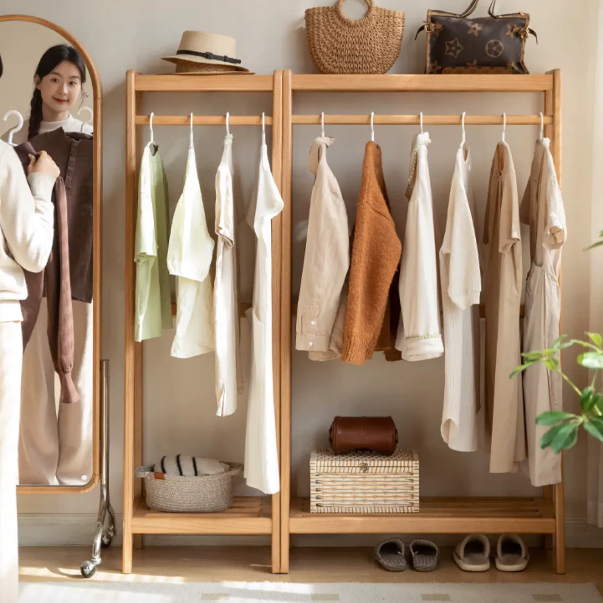Tyen Clothes Rack 0.5m - Oak - 7