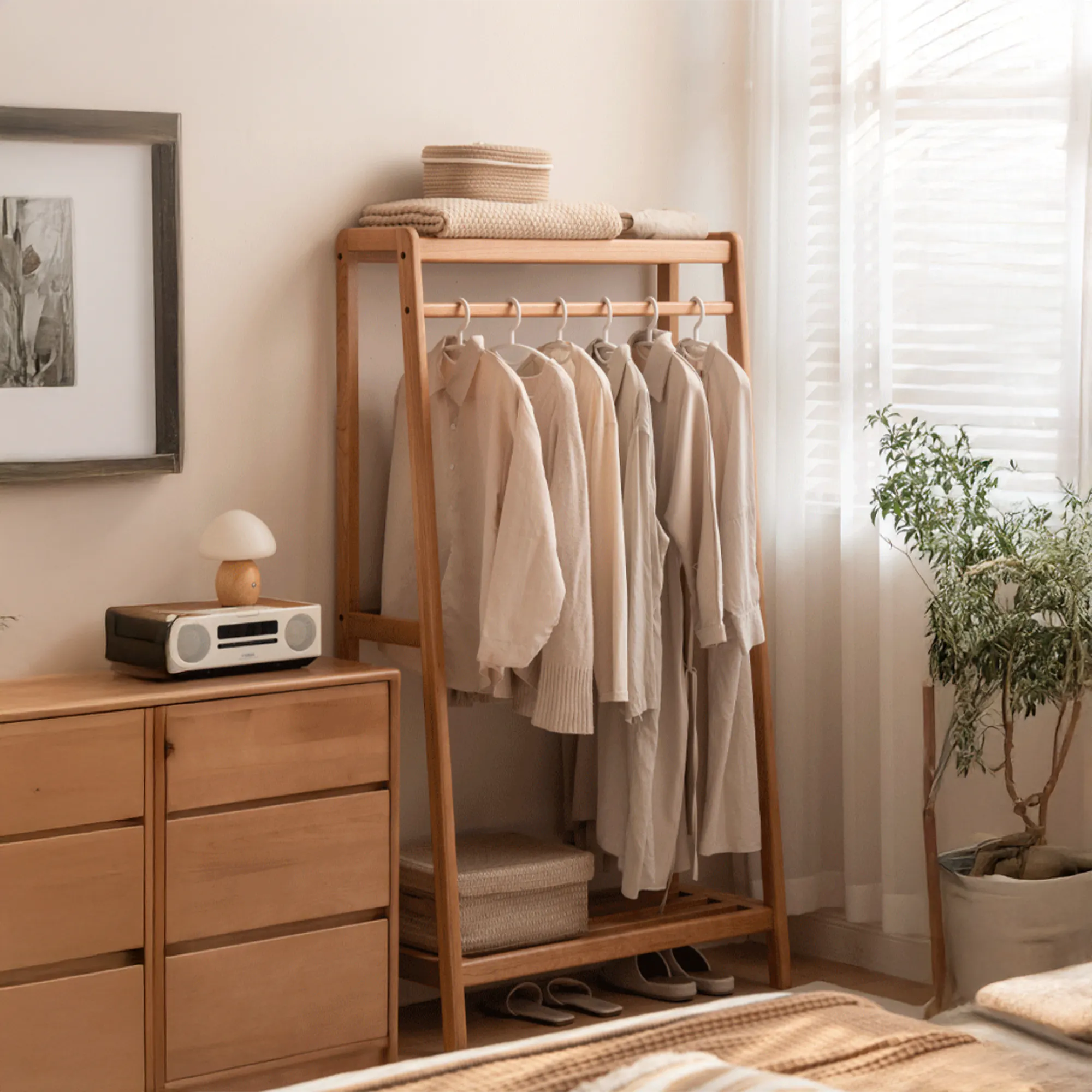 Tyen Clothes Rack 0.5m - Oak - 12