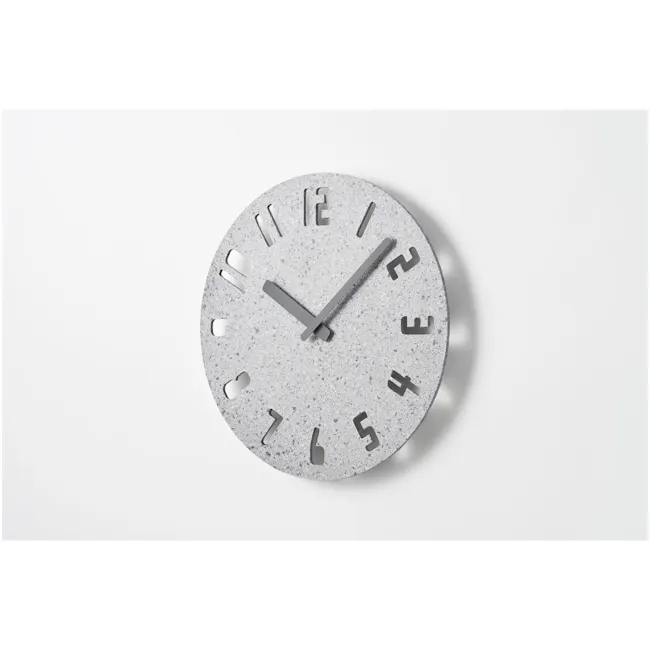 PANECO CLOCK - SAND Light Gray - 3 - Modern minimalist clock with textured surface, Elegant wall clock with contemporary