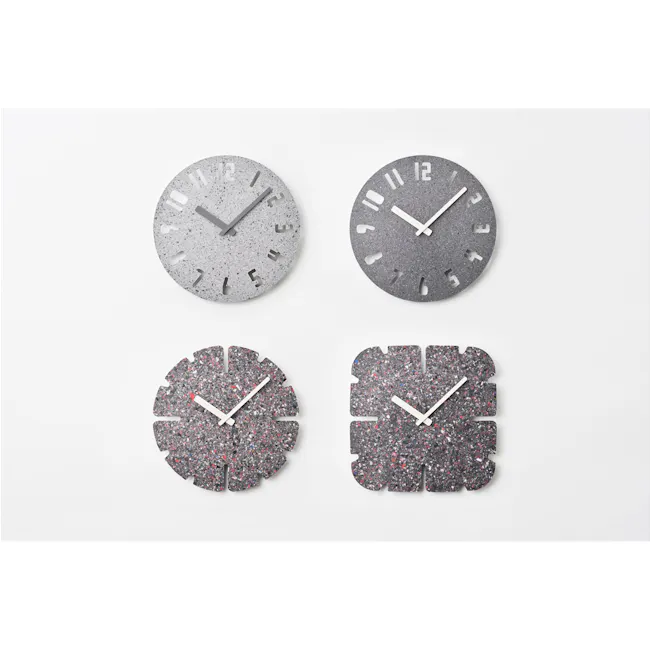 PANECO CLOCK - SAND Light Gray - 5 - Modern wall clock design featuring a textured surface, Geometric clock face with a