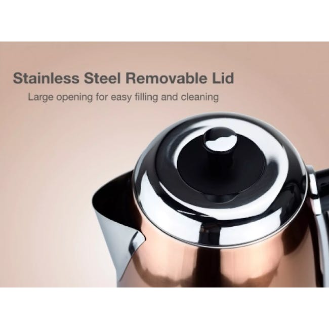 Odette Streamline 1.7L Stainless Steel Electric Kettle - Orange - 8