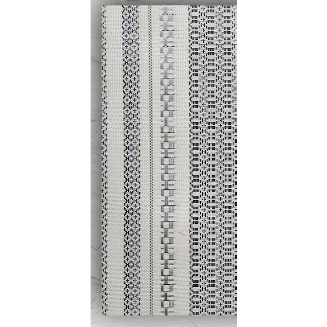 RAPEE FINELINE Placemat - Black - 2 - Woven texture, intricate patterns, geometric design, black and white contrast