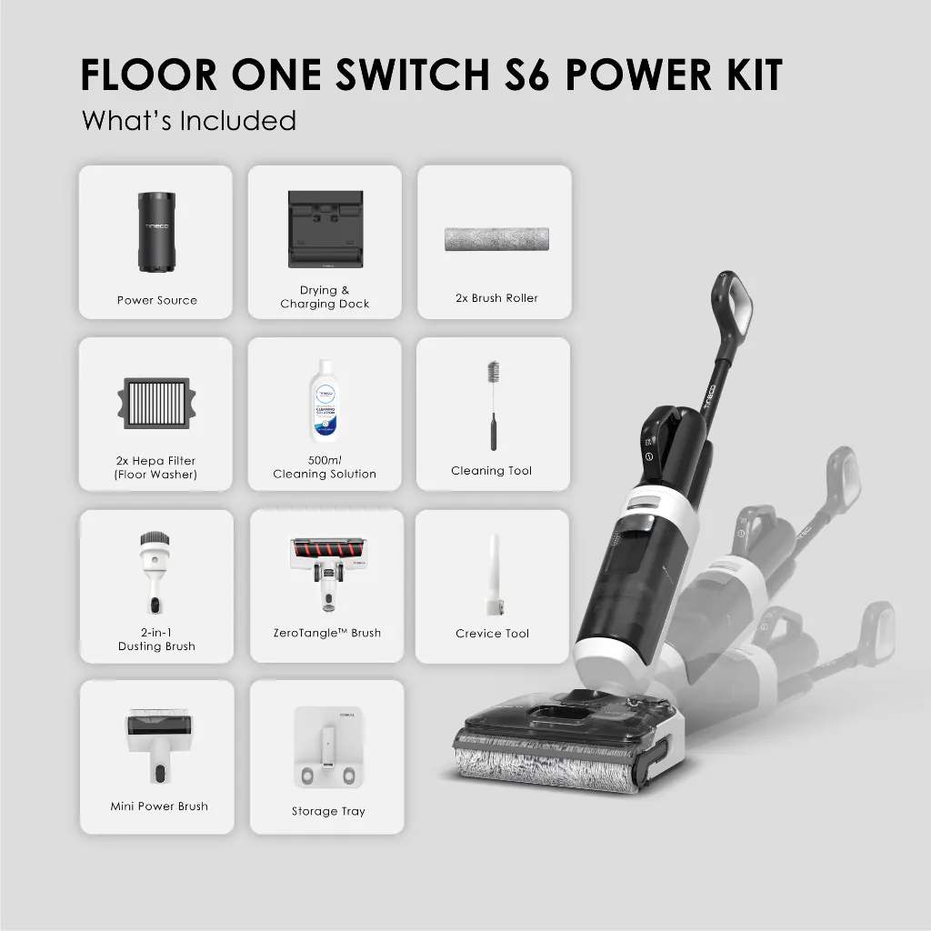 Tineco Floor One Switch S6 Power Kit Cordless Floor Washer *Free 2 x Cleaning Solution* - 9