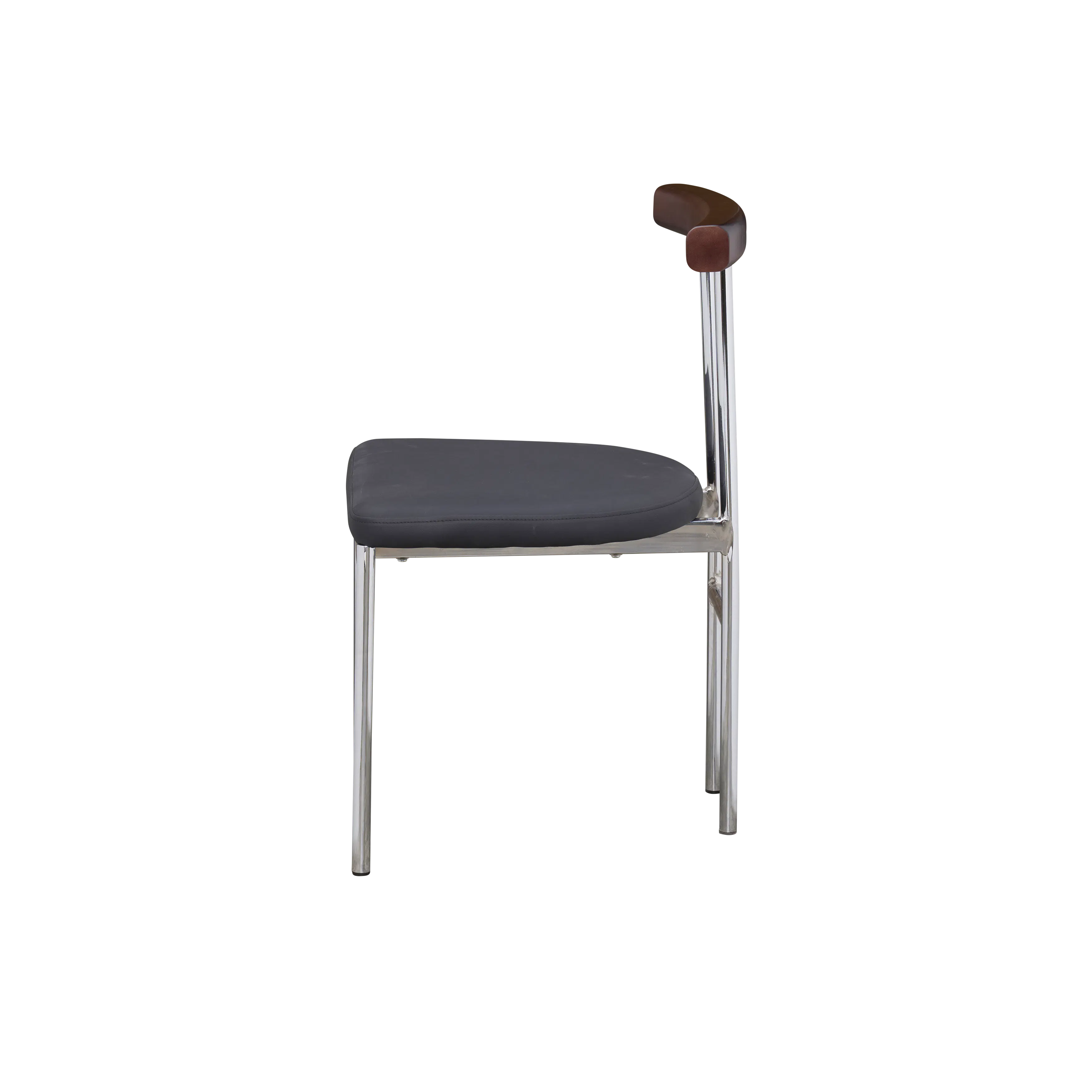 (As-is) Vincent Chair - Walnut, Black (Faux Leather) - 22