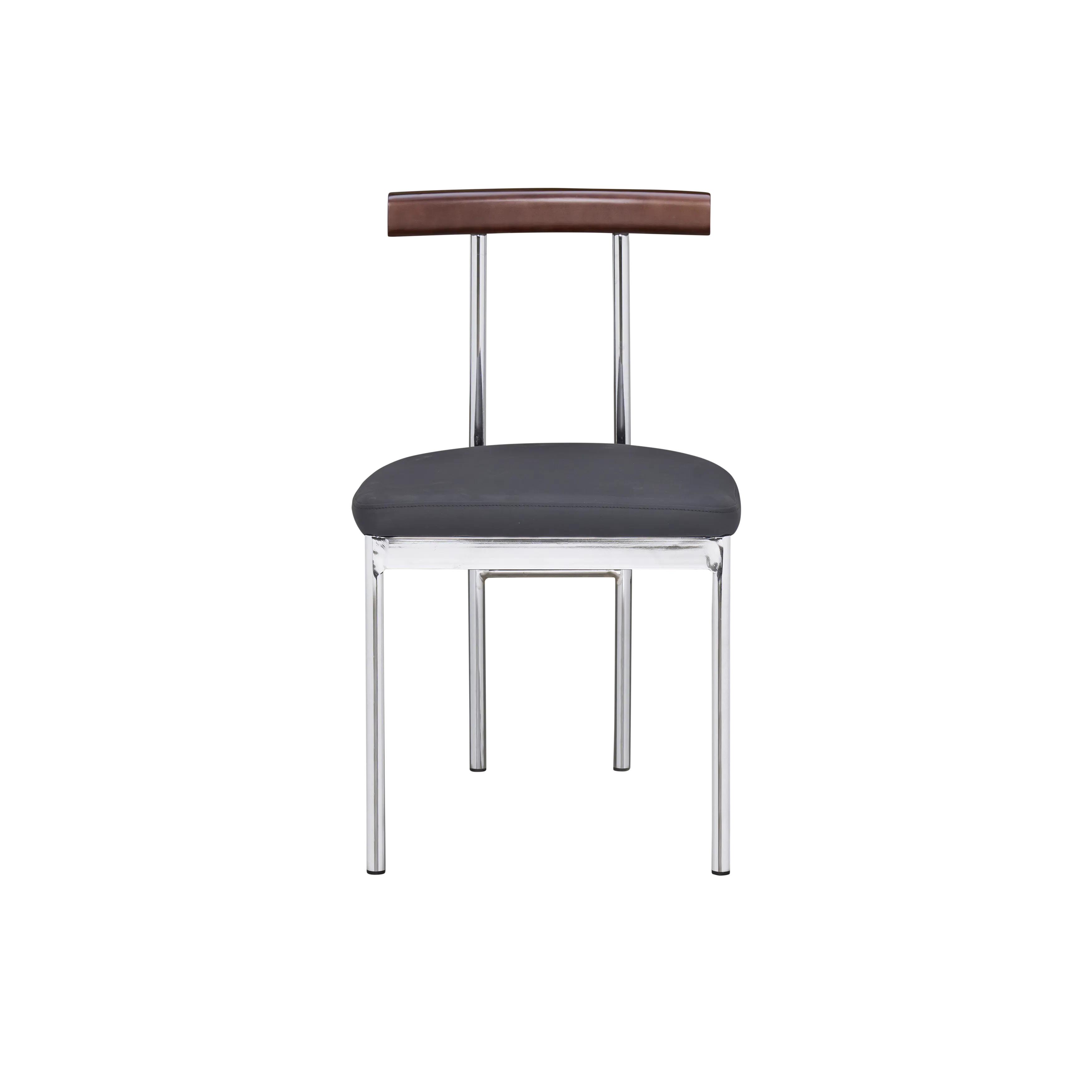 (As-is) Vincent Chair - Walnut, Black (Faux Leather) - 23