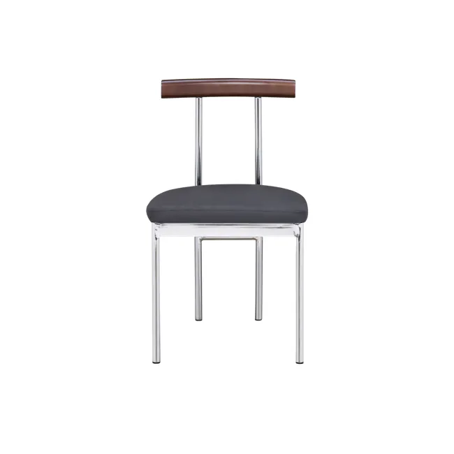 (As-is) Vincent Chair - Walnut, Black (Faux Leather) - 23