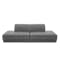 Milan Duo Extended Sofa - Lead Grey (Faux Leather)