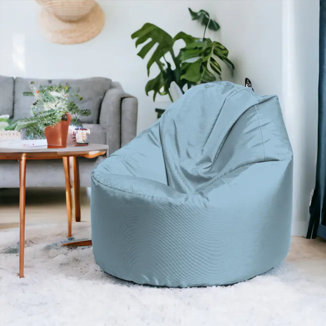 Doob Oomph Water-Repellent Bean Bag Chair - Pewter Blue (2 Sizes) - 4 - Elegant, modern, cozy, minimalist, comfortable