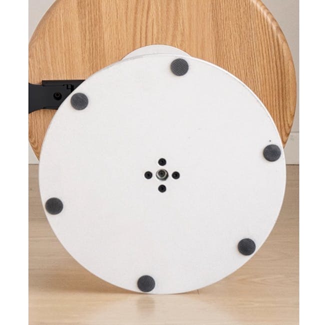 Riana Adjustable Side Table - Oak, White - 8