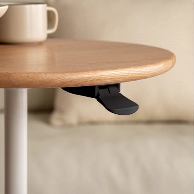 Riana Adjustable Side Table - Oak, White - 7