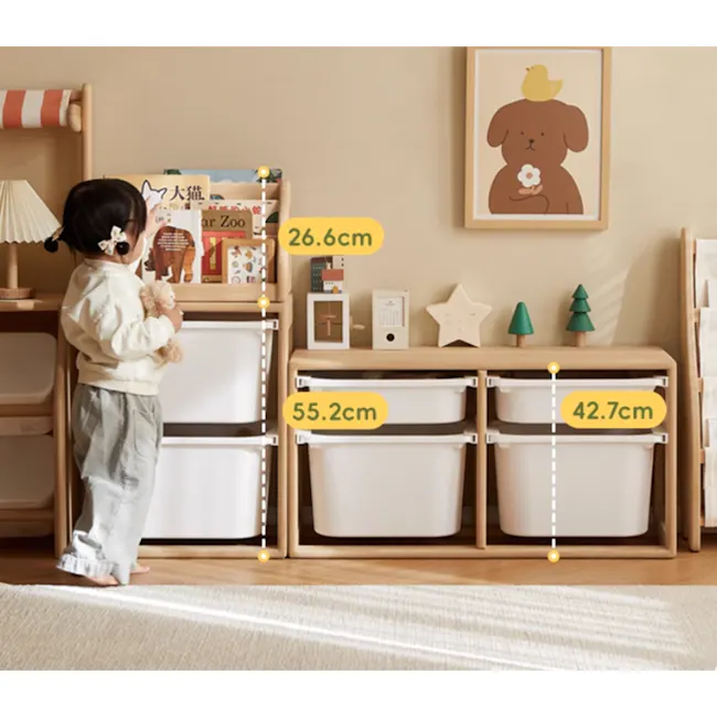 Micah Wooden Kids House Book Organiser - 13 - Wooden playpen, child's toy, storage unit, child's room, nursery, toddler play