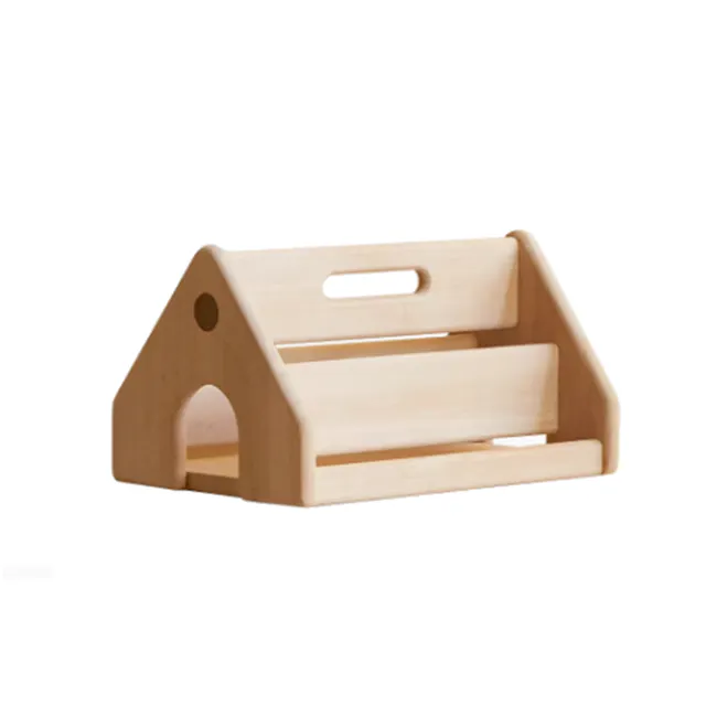Micah Wooden Kids House Book Organiser - 1 - Wooden birdhouse, child playset, nesting structure, wooden bird feeder, toy