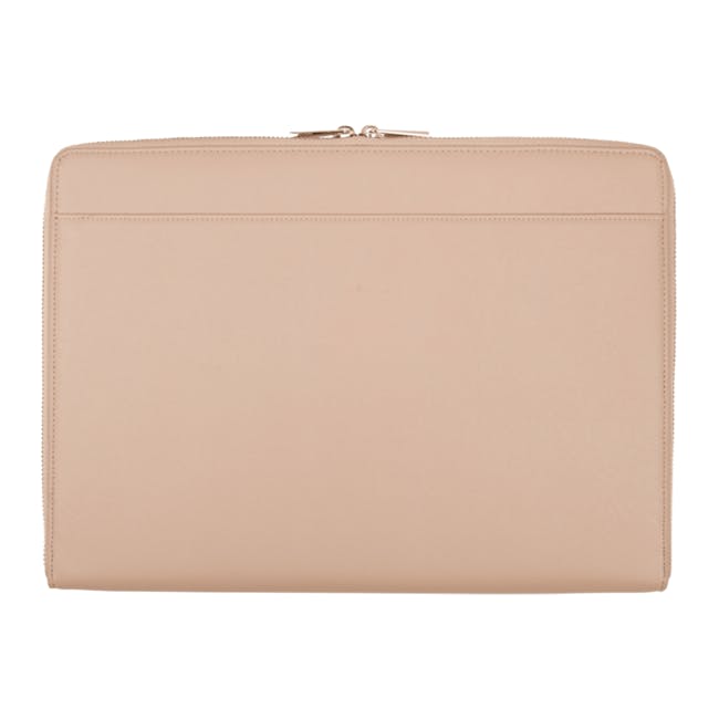Personalised Saffiano Leather 16" Laptop Sleeve - Nude - 3