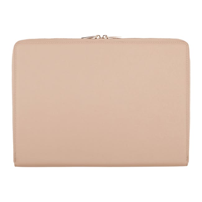 Personalised Saffiano Leather 16" Laptop Sleeve - Nude - 5