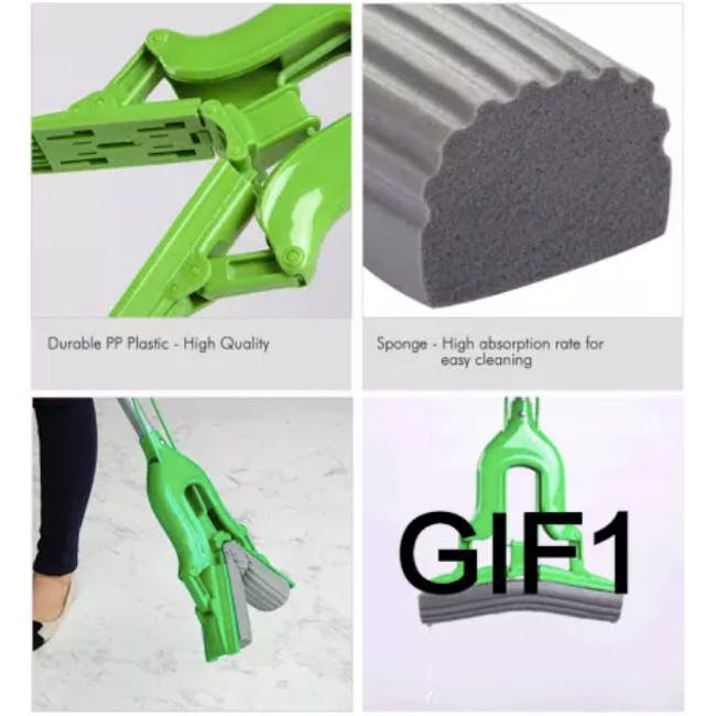 Scotch-Brite Quick Dry Sponge Mop - 6 - Durable plastic, high-quality, green structure, flexible design, easy cleaning