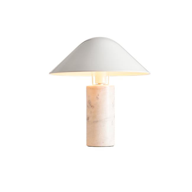 Loane Marble Table Lamp - White - 0