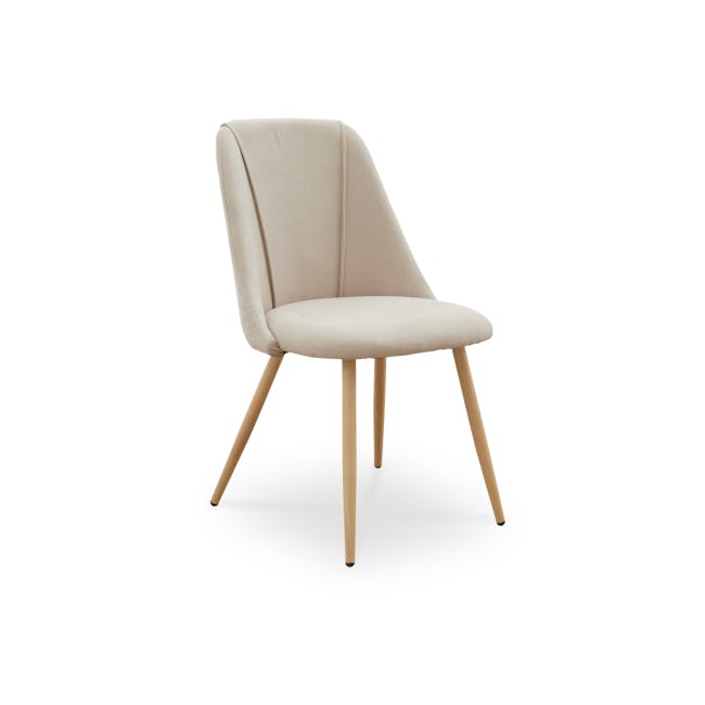 Lana Dining Chair - Oak, Wheat Beige (Fabric) - 0