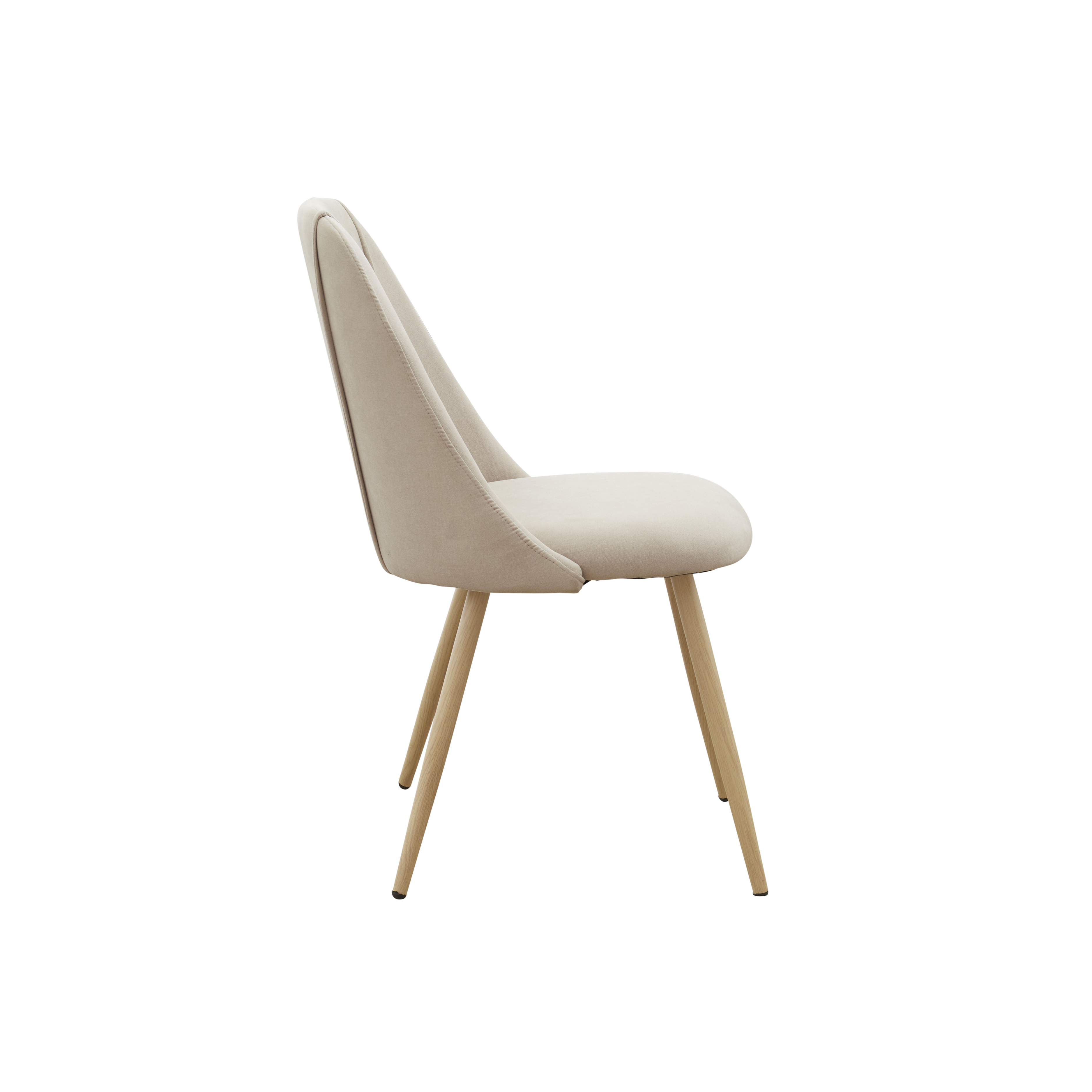 beige fabric dining chairs