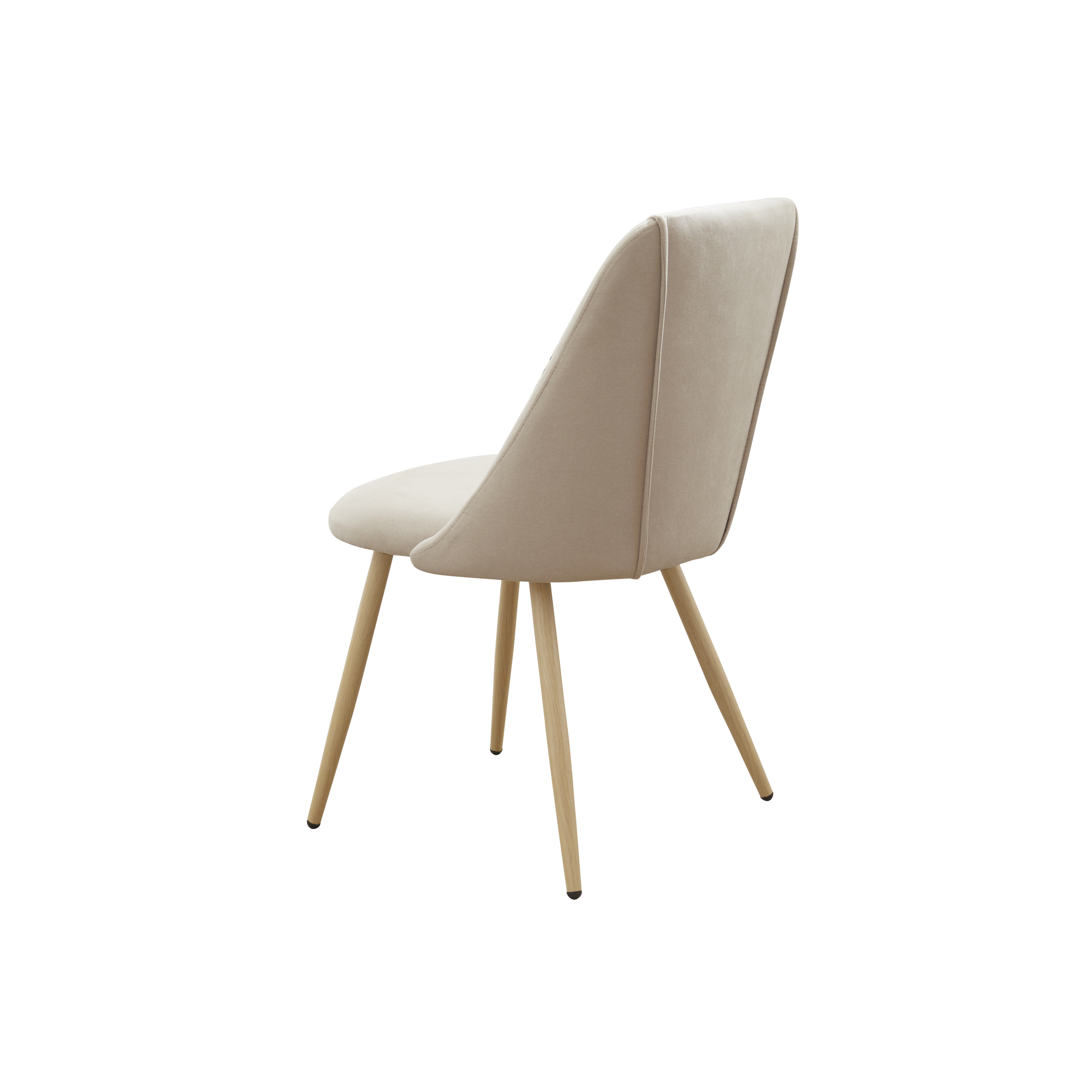 Lana Dining Chair Oak, Wheat Beige (Fabric), Dining Chairs by HipVan