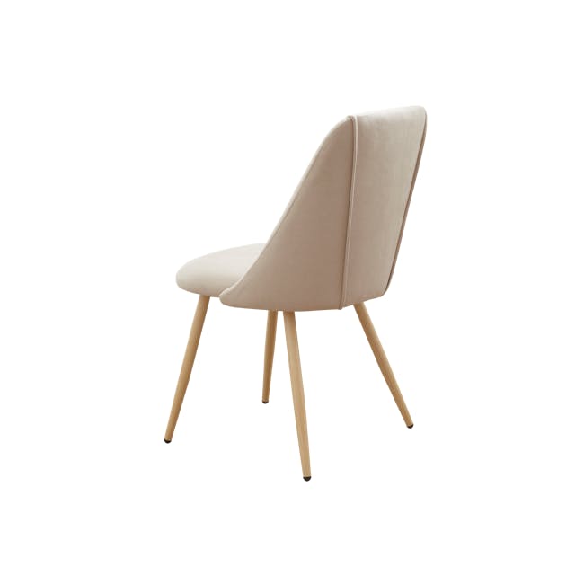 Lana Dining Chair - Oak, Wheat Beige (Fabric) - 4
