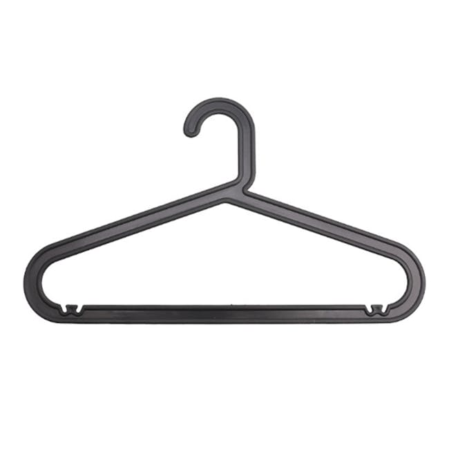 Zoe Plastic Hangers (Set of 10) - Black - 0