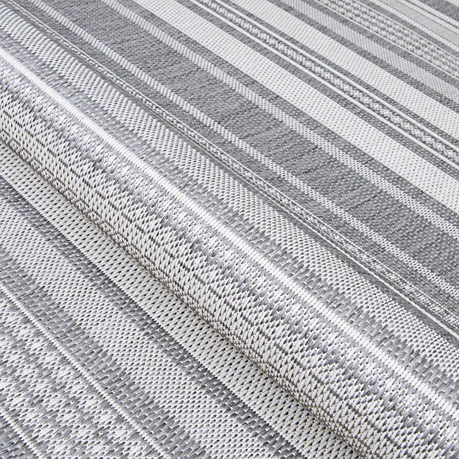 Gazebo Stripe Flatwoven Rug - Champagne Grey (3 Sizes) - 6