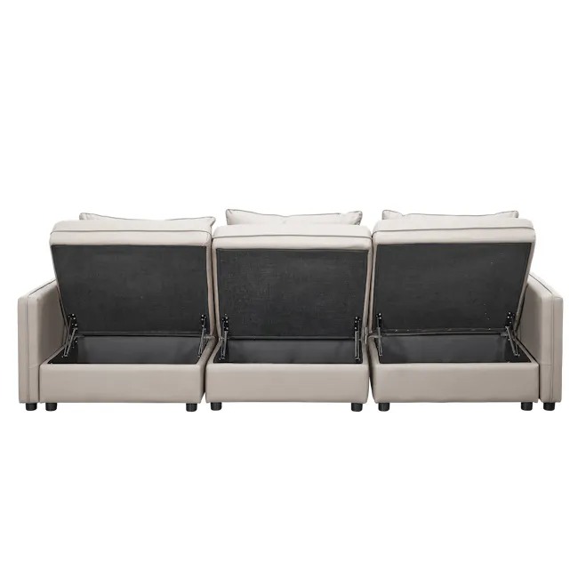 Cameron 4 Seater Storage Sofa - Grey (Pet Friendly) - 5 - Luxurious sectional sofa with integrated storage, beige