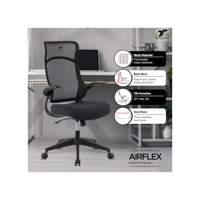 TT AIRFLEX Ergochair - Graphite Black - 2