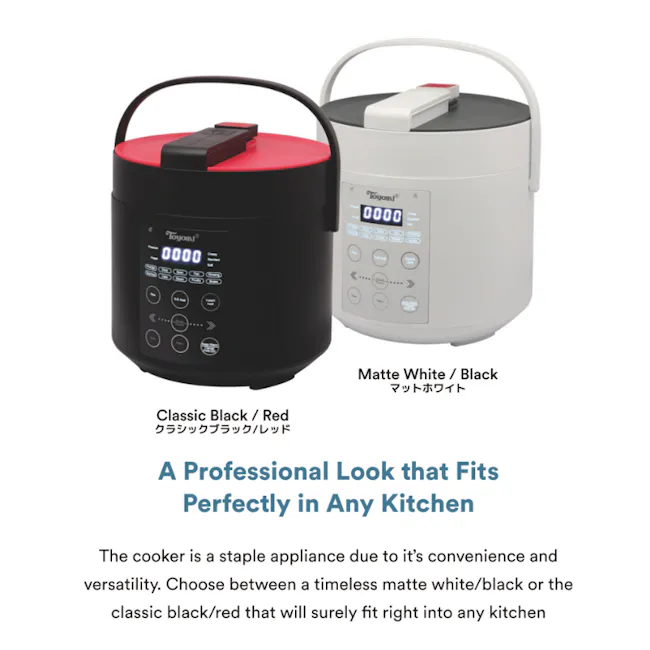 TOYOMI 2L Micro-com Pressure Cooker & Rice Cooker with Duo Pot PC 2001 - Black - 7