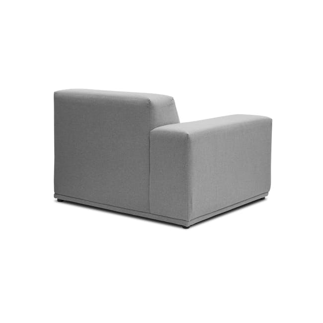 Milan 4 Seater Sofa with Ottoman - Slate (Fabric) - 23 - Modern minimalist sofa, sleek design, comfortable seating, gray