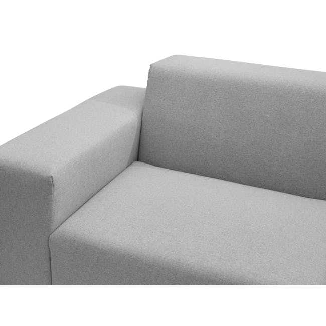 Milan 4 Seater Sofa with Ottoman - Slate (Fabric) - 24 - Modern gray sofa, minimalist design, textured fabric, clean lines