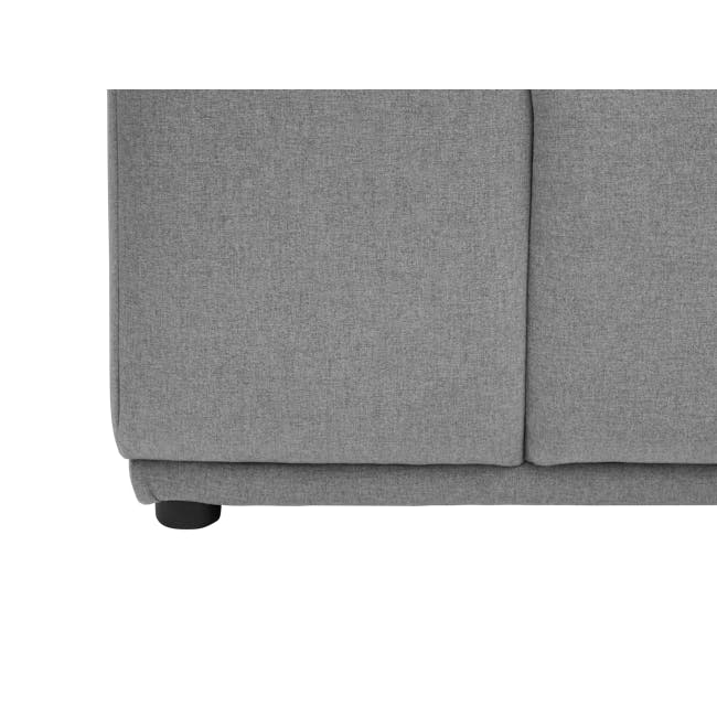 Milan 4 Seater Sofa with Ottoman - Slate (Fabric) - 25 - Gray fabric texture, Fine knit fabric, Industrial gray upholstery