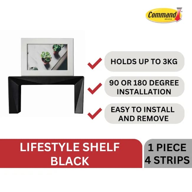 Command™ Lifestyle DIY Shelf - Black - 3