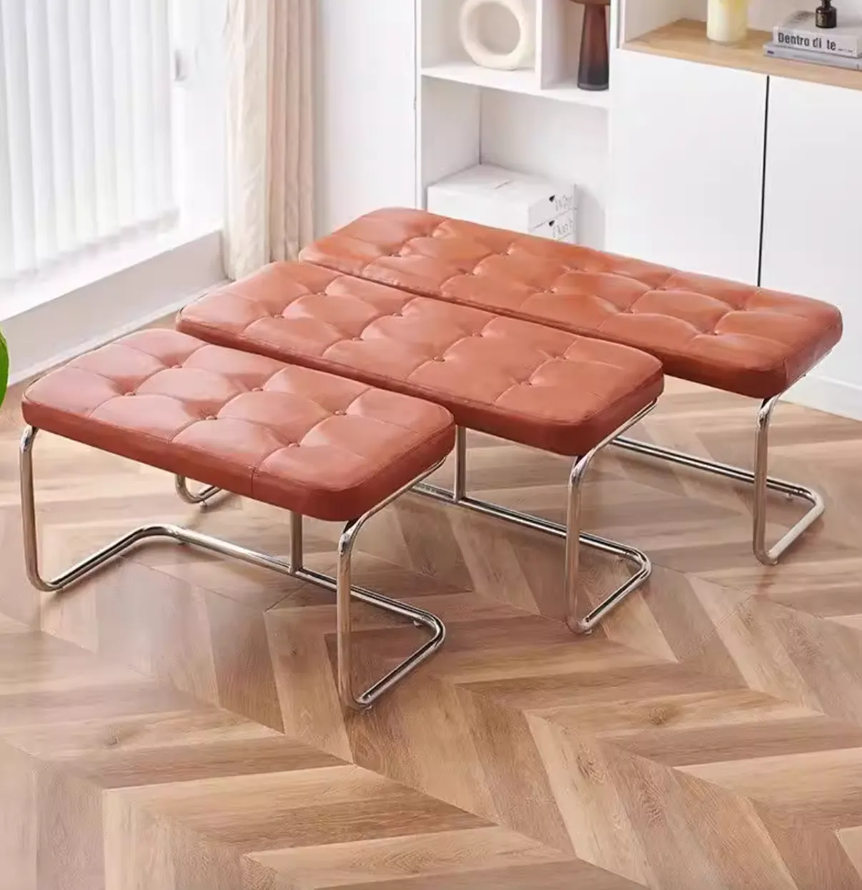 (As-is) Marcello Bench 1.2m - Tan (Faux Leather) - 13