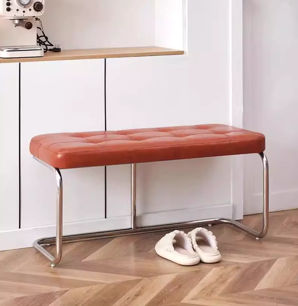 (As-is) Marcello Bench 1.2m - Tan (Faux Leather) - 10